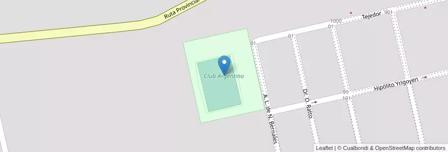 Mapa de ubicacion de Club Argentino en Argentina, Provincia Di Buenos Aires, Partido De Carlos Tejedor, Carlos Tejedor, Carlos Tejedor.