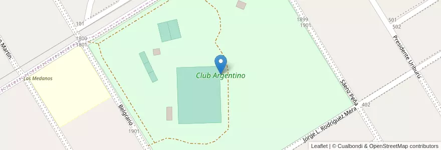 Mapa de ubicacion de Club Argentino en Argentina, Buenos Aires, Partido De Trenque Lauquen, Cuartel Chacras De Trenque Lauquen.