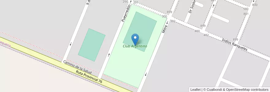 Mapa de ubicacion de Club Argentino en Argentine, Province De Buenos Aires, Partido De Puan.