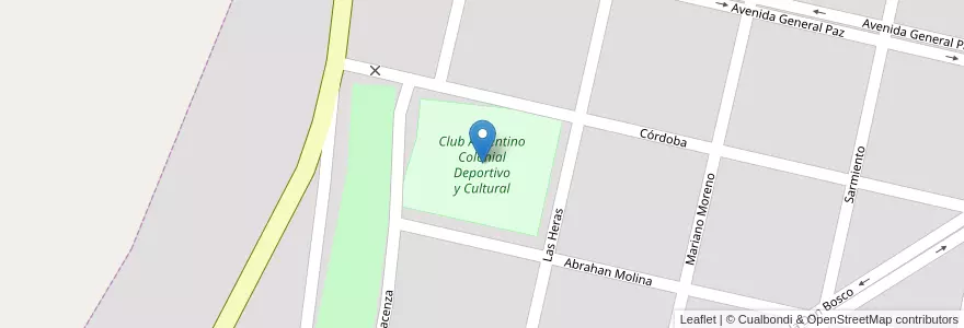 Mapa de ubicacion de Club Argentino Colonial Deportivo y Cultural en Argentine, Córdoba, Departamento Calamuchita, Municipio De Los Cóndores, Pedanía Cóndores, Los Cóndores.