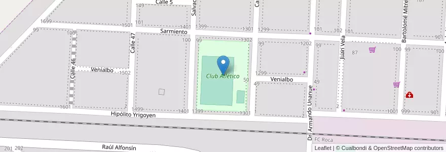 Mapa de ubicacion de Club Atlético en 阿根廷, 布宜诺斯艾利斯省, Partido De Veinticinco De Mayo.