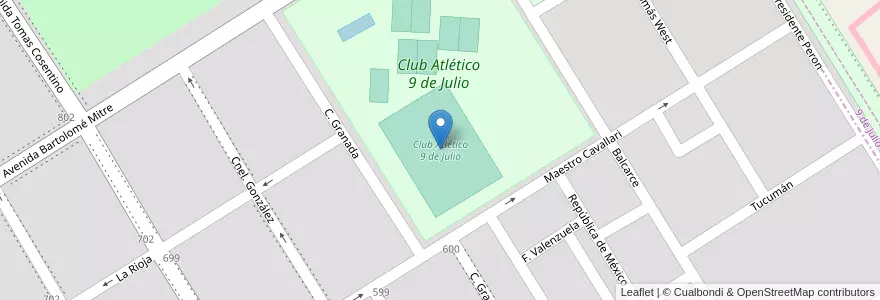 Mapa de ubicacion de Club Atlético 9 de Julio en الأرجنتين, بوينس آيرس, Partido De Nueve De Julio, Cuartel Nueve De Julio Rural, 9 De Julio, Nueve De Julio.
