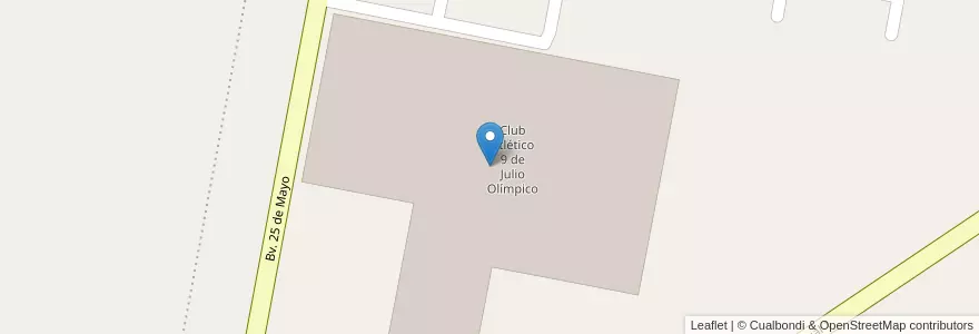 Mapa de ubicacion de Club Atlético 9 de Julio Olímpico en Аргентина, Кордова, Departamento San Justo, Pedanía Libertad, Municipio De Freyre.