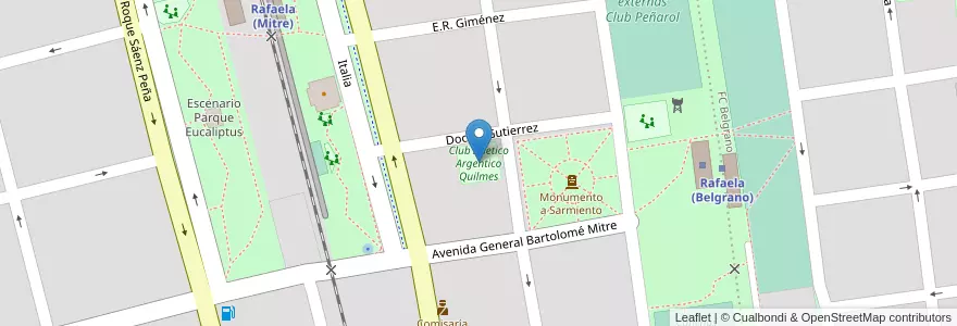 Mapa de ubicacion de Club Atletico Argentico Quilmes en 阿根廷, Santa Fe, Departamento Castellanos, Municipio De Rafaela.