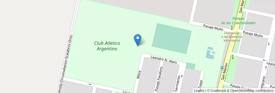 Mapa de ubicacion de Club Atletico Argentino en Argentine, Santa Fe, Departamento Las Colonias, San Carlos Centro, San Carlos Centro.