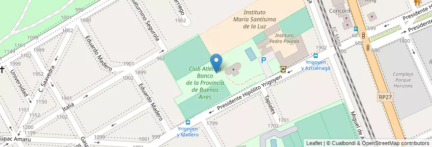 Mapa de ubicacion de Club Atlético Banco de la Provincia de Buenos Aires en Аргентина, Буэнос-Айрес, Partido De Vicente López, Vicente López.