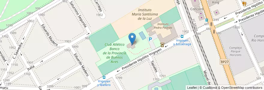 Mapa de ubicacion de Club Atlético Banco de la Provincia de Buenos Aires en アルゼンチン, ブエノスアイレス州, Partido De Vicente López, Vicente López.