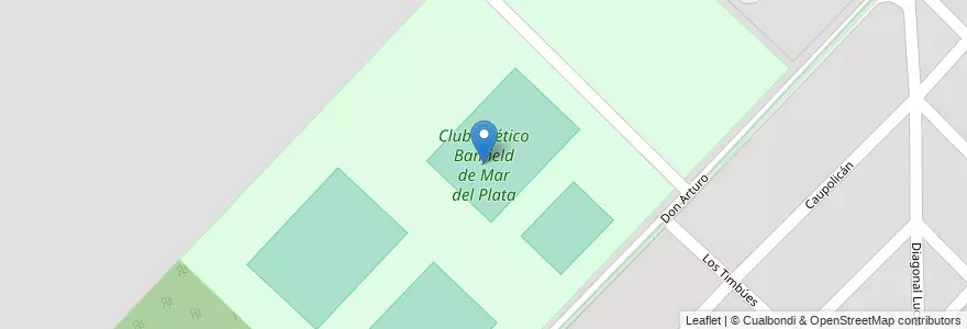 Mapa de ubicacion de Club Atlético Banfield de Mar del Plata en 아르헨티나, 부에노스아이레스주, Partido De General Pueyrredón, Mar Del Plata.