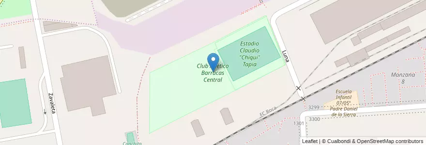 Mapa de ubicacion de Club Atlético Barracas Central, Barracas en Argentine, Ciudad Autónoma De Buenos Aires, Comuna 4, Buenos Aires.