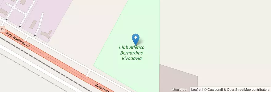 Mapa de ubicacion de Club Atlético Bernardino Rivadavia en Argentinien, Provinz Córdoba, Departamento Río Primero, Municipio De Río Primero, Pedanía Yegua Muerta.