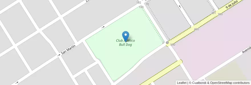 Mapa de ubicacion de Club Atlético Bull Dog en الأرجنتين, بوينس آيرس, Partido De Daireaux, Daireaux.