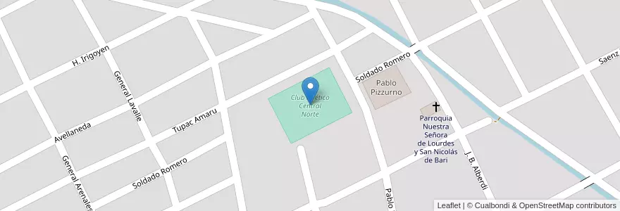 Mapa de ubicacion de Club Atlético Central Norte en Аргентина, Кордова, Departamento Cruz Del Eje, Municipio De Cruz Del Eje, Pedanía Cruz Del Eje, Cruz Del Eje.