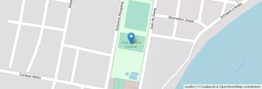 Mapa de ubicacion de Club Atlético Central en Argentina, Santa Fe, Departamento San Javier, Municipio De San Javier.