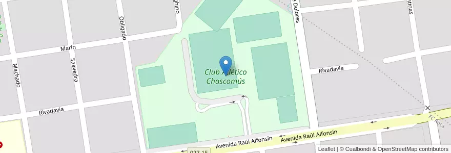 Mapa de ubicacion de Club Atlético Chascomús en Argentina, Provincia Di Buenos Aires, Partido De Chascomús, Chascomús.