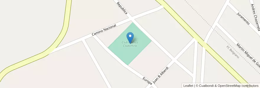 Mapa de ubicacion de Club Atletico Clodomira en Argentina, Santiago Del Estero, Departamento Banda.