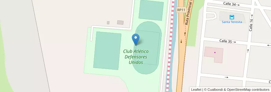 Mapa de ubicacion de Club Atlético Defensores Unidos en 阿根廷, 布宜诺斯艾利斯省, Partido De La Costa.