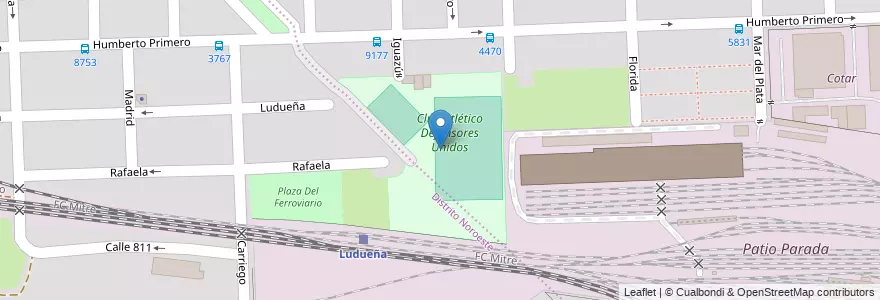 Mapa de ubicacion de Club Atlético Defensores Unidos en 阿根廷, Santa Fe, Departamento Rosario, Municipio De Rosario, 罗萨里奥.