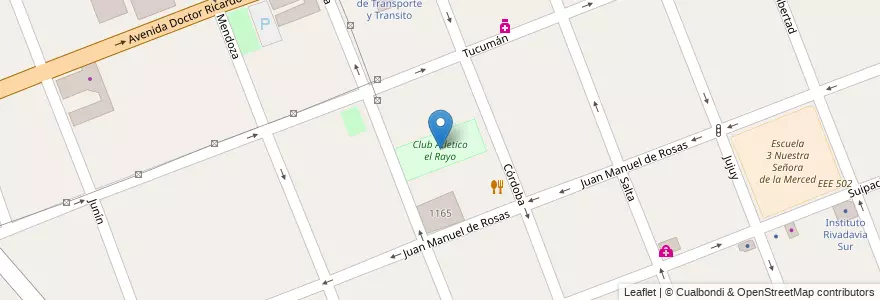 Mapa de ubicacion de Club Atletico el Rayo en Argentina, Provincia Di Buenos Aires, Partido De Merlo, Merlo.