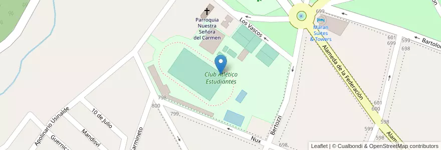 Mapa de ubicacion de Club Atlético Estudiantes en آرژانتین, استان انتره ریوس, Departamento Paraná, Distrito Sauce, Paraná, Paraná.