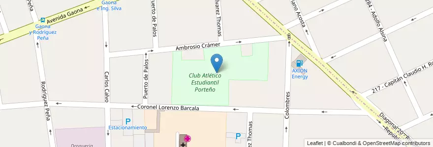 Mapa de ubicacion de Club Atlético Estudiantil Porteño en 阿根廷, 布宜诺斯艾利斯省, Partido De La Matanza, Ramos Mejía.