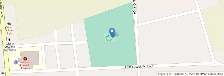 Mapa de ubicacion de Club Atlético Facundo en Argentinien, Chile, La Rioja, Coronel Felipe Varela.