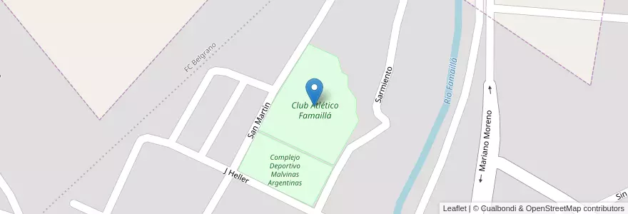 Mapa de ubicacion de Club Atlético Famaillá en Аргентина, Тукуман, Departamento Famaillá, Municipio De Famaillá, Famaillá.