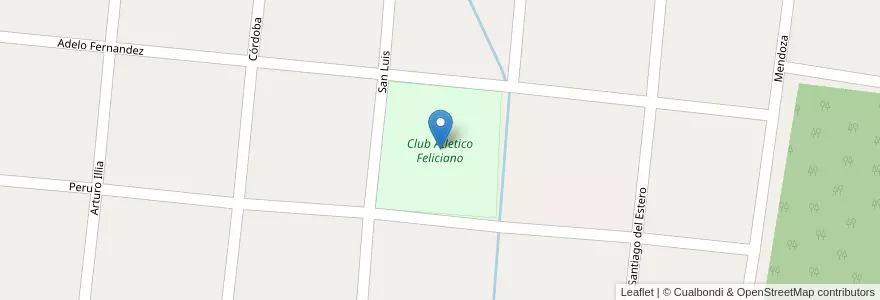 Mapa de ubicacion de Club Atletico Feliciano en Argentina, Entre Ríos, Departamento Feliciano, Distrito Basualdo, San José De Feliciano.