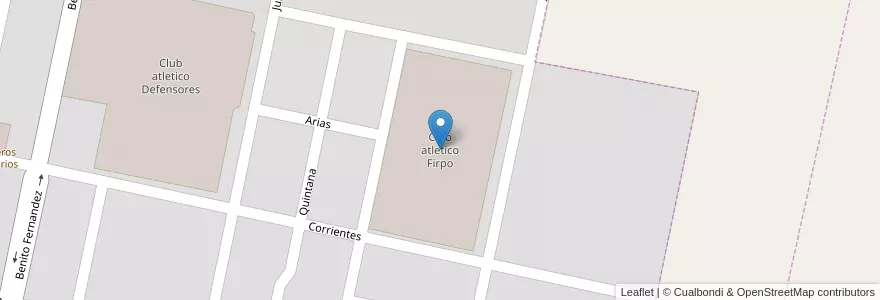 Mapa de ubicacion de Club atletico Firpo en アルゼンチン, コルドバ州, Departamento Unión, Pedanía Bell Ville, Municipio De San Marcos Sud, San Marcos Sud.