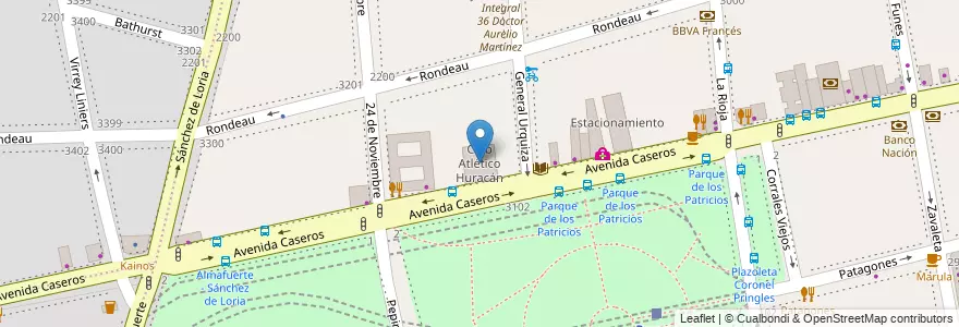 Mapa de ubicacion de Club Atlético Huracán, Parque Patricios en Argentina, Ciudad Autónoma De Buenos Aires, Comuna 4, Buenos Aires.