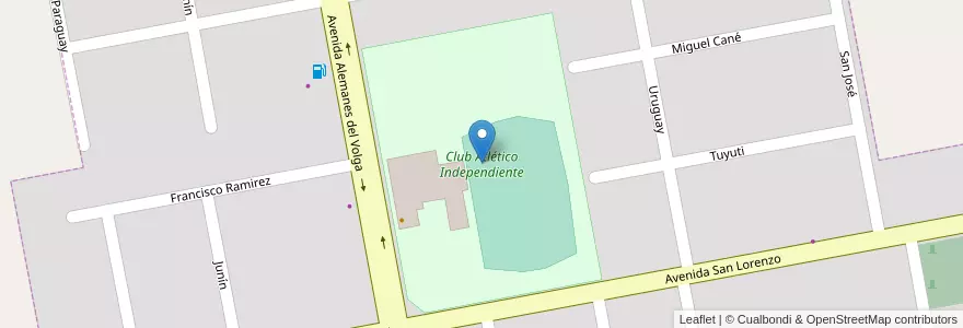 Mapa de ubicacion de Club Atlético Independiente en Argentine, Province De Buenos Aires, Partido De Coronel Suárez, San José.