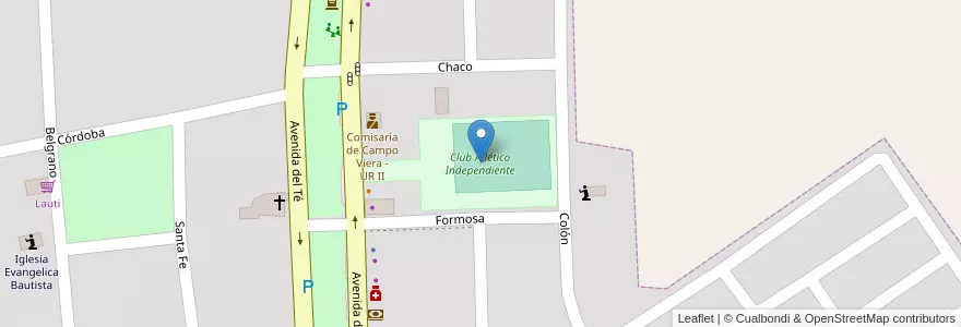 Mapa de ubicacion de Club Atlético Independiente en Argentinien, Misiones, Departamento Oberá, Municipio De Campo Viera, Campo Viera.