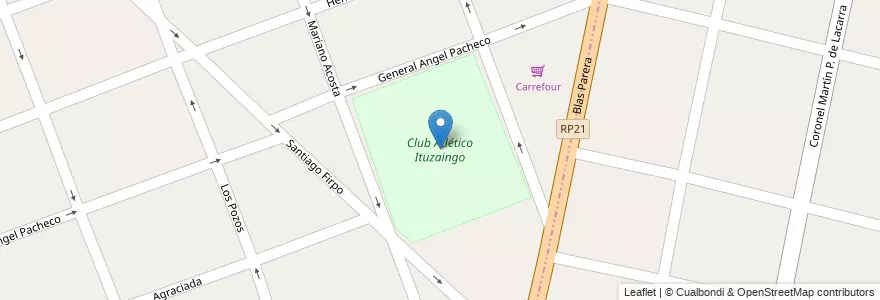 Mapa de ubicacion de Club Atlético Ituzaingo en Argentina, Buenos Aires, Partido De Ituzaingó, Ituzaingó.