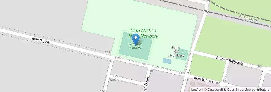 Mapa de ubicacion de Club Atlético Jorge Newbery en Arjantin, Santa Fe, Departamento General López, Municipio De Rufino.