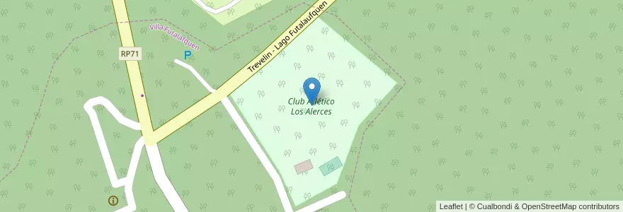 Mapa de ubicacion de Club Atlético Los Alerces en 阿根廷, 智利, Chubut, Departamento Futaleufú, Villa Futalafquen.