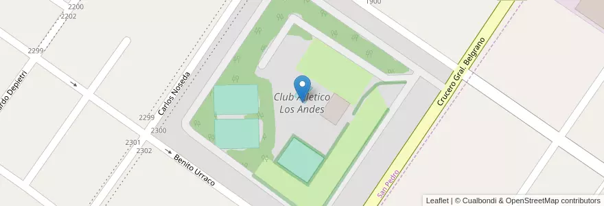 Mapa de ubicacion de Club Atletico Los Andes en Аргентина, Буэнос-Айрес, Partido De San Pedro, San Pedro.