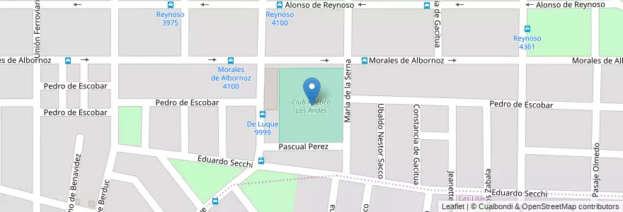 Mapa de ubicacion de Club Atlético Los Andes en Аргентина, Кордова, Departamento Capital, Pedanía Capital, Córdoba, Municipio De Córdoba.