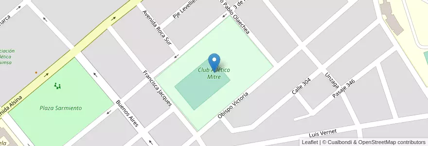 Mapa de ubicacion de Club Atlético Mitre en アルゼンチン, サンティアゴ・デル・エステロ州, Departamento Capital, Santiago Del Estero.