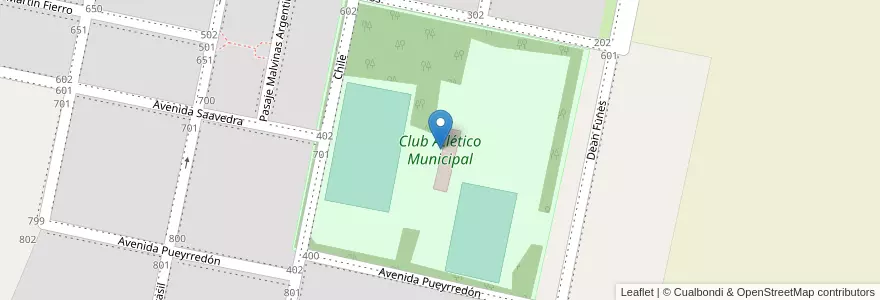 Mapa de ubicacion de Club Atlético Municipal en آرژانتین, Córdoba, Departamento Marcos Juárez, Pedanía Espinillos, Municipio De Marcos Juárez.
