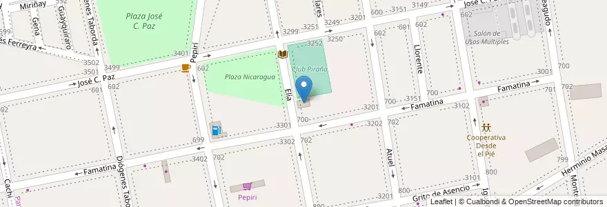 Mapa de ubicacion de Club Atlético Piraña, Parque Patricios en Argentinië, Ciudad Autónoma De Buenos Aires, Comuna 4, Buenos Aires.