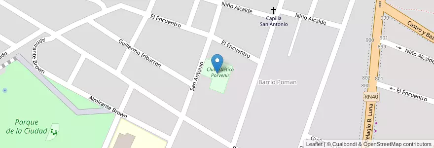 Mapa de ubicacion de Club Atlético Porvenir en アルゼンチン, ラ・リオハ州, Departamento Chilecito, Chilecito.