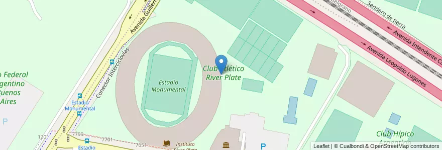 Mapa de ubicacion de Club Atlético River Plate, Belgrano en الأرجنتين, Ciudad Autónoma De Buenos Aires, Buenos Aires, Comuna 13.