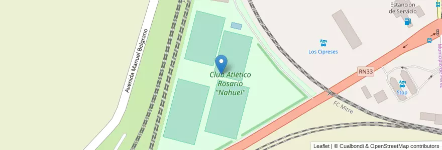 Mapa de ubicacion de Club Atlético Rosario "Nahuel" en 阿根廷, Santa Fe, Departamento Rosario, Municipio De Pérez.