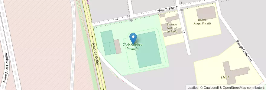 Mapa de ubicacion de Club Atlético Rosario en 아르헨티나, 부에노스아이레스주, Partido De Coronel De Marina Leonardo Rosales, Punta Alta.