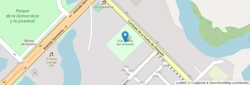 Mapa de ubicacion de Club Atlético San Fernando en Argentina, Chaco, Departamento San Fernando, Resistencia, Resistencia.