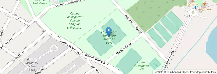 Mapa de ubicacion de Club Atlético San Isidro Anexo La Boya en アルゼンチン, ブエノスアイレス州, Partido De San Isidro, San Isidro.