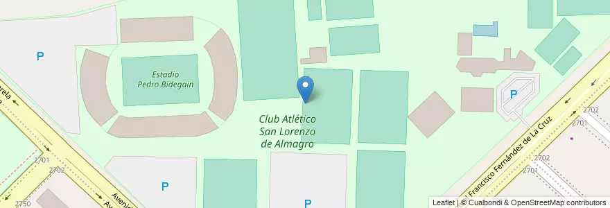 Mapa de ubicacion de Club Atlético San Lorenzo de Almagro, Flores en Argentina, Ciudad Autónoma De Buenos Aires, Buenos Aires.