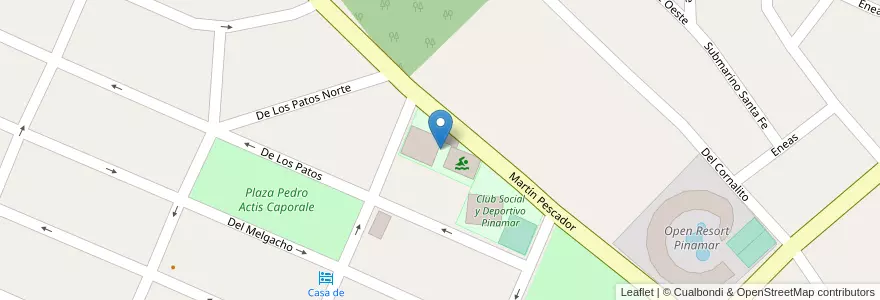 Mapa de ubicacion de Club Atlético San Vicente en Argentina, Buenos Aires, Partido De Pinamar.