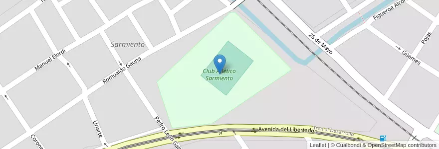 Mapa de ubicacion de Club Atlético Sarmiento en アルゼンチン, サンティアゴ・デル・エステロ州, Departamento Banda, La Banda.