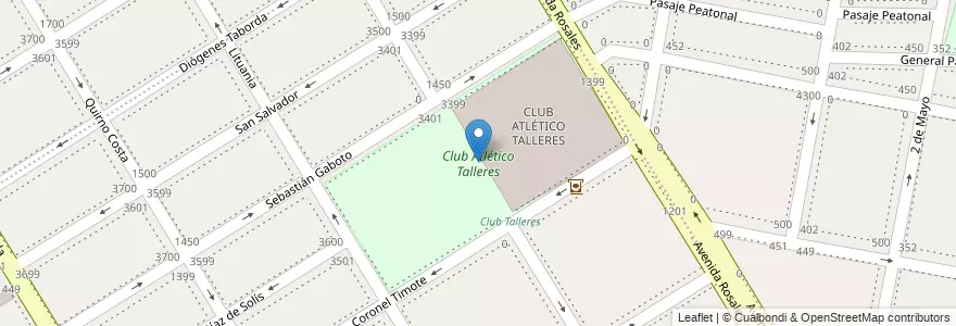 Mapa de ubicacion de Club Atlético Talleres en Arjantin, Buenos Aires, Partido De Lanús, Remedios De Escalada.