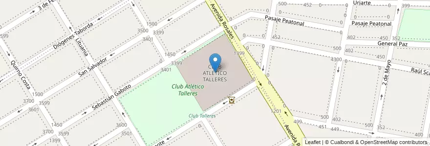Mapa de ubicacion de CLUB ATLÉTICO TALLERES en Argentina, Buenos Aires, Partido De Lanús, Remedios De Escalada.